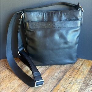 Coach New York Black Pebbled Leather Crossbody Messenger Bag
